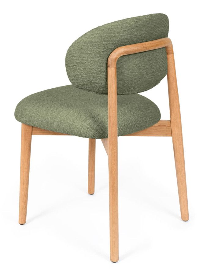 Silla madera tapizado verde... Silla madera tapizado verde WABI