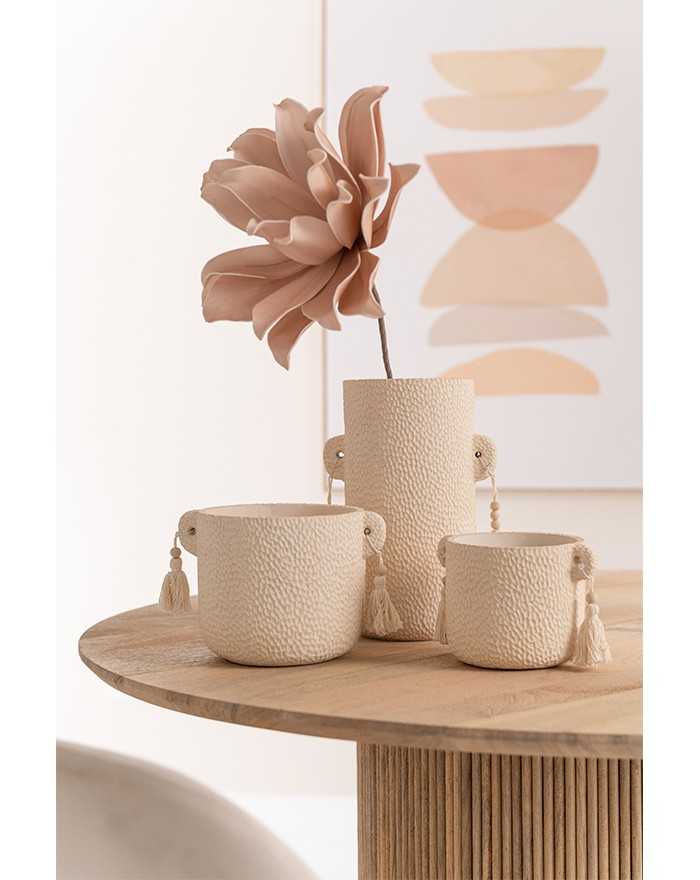 Maceta crema cerámica BORLA Maceta crema cerámica BORLA