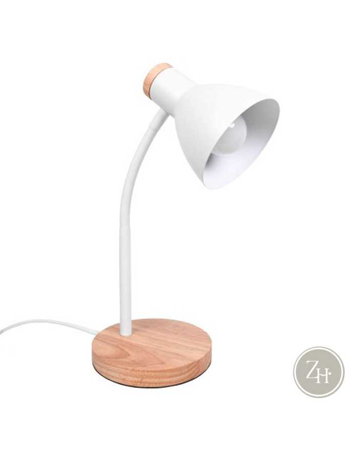 Lámpara Flexo blanco madera metal Dixo